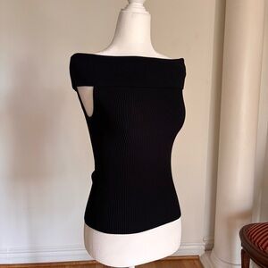 Babaton Aritzia black sculpt knit top